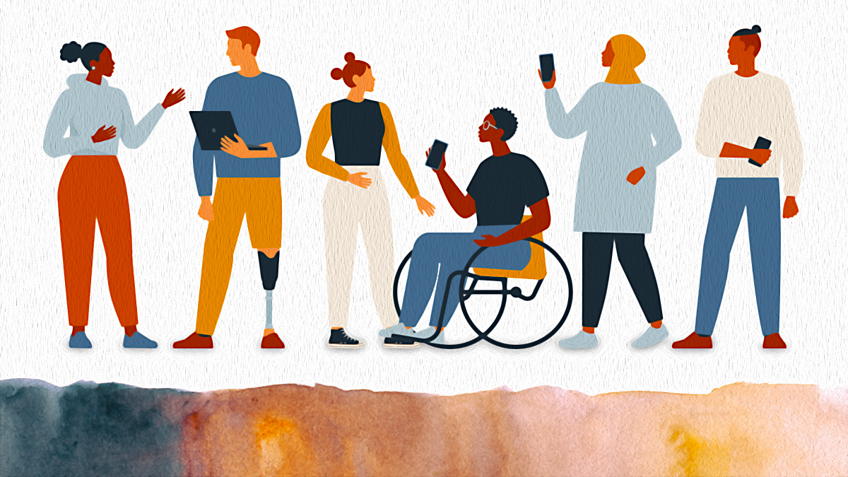 Illustration of diverse group of people