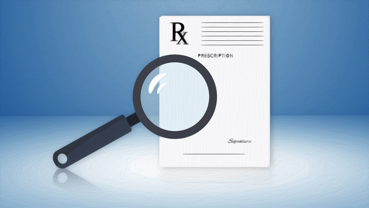 magnifying glass and prescription