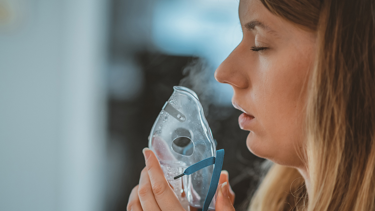 patient with inhaler