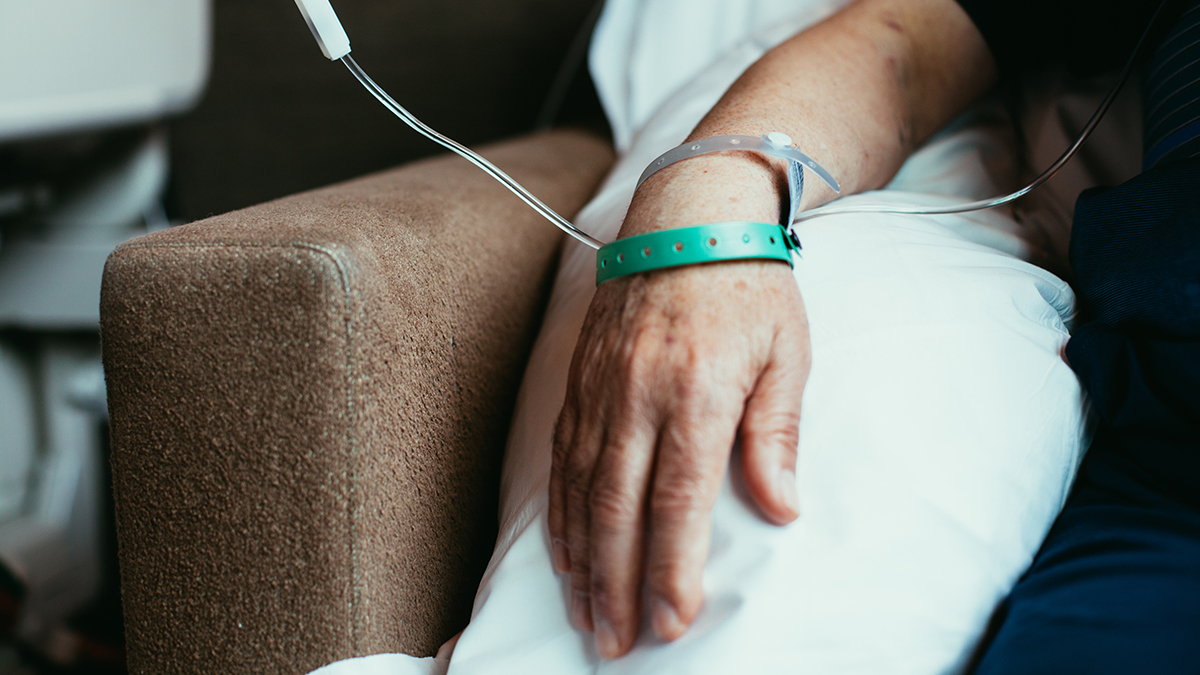 person receiving chemotherapy treatment