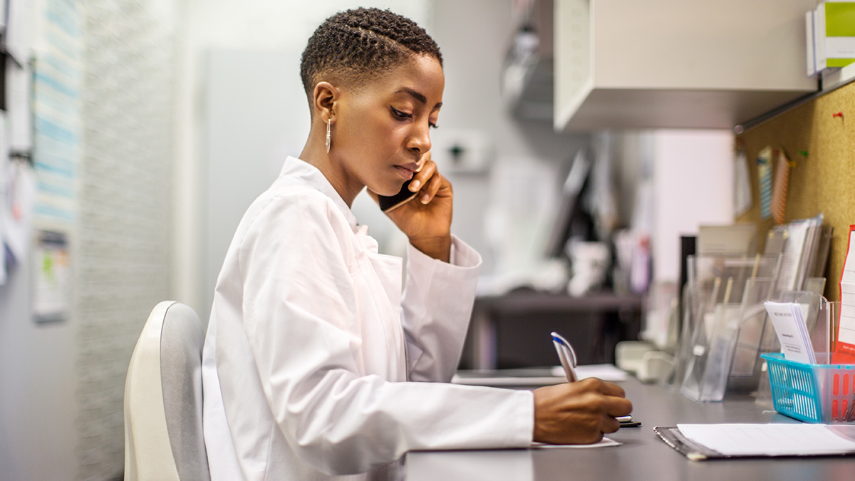 pharmacist on the phone