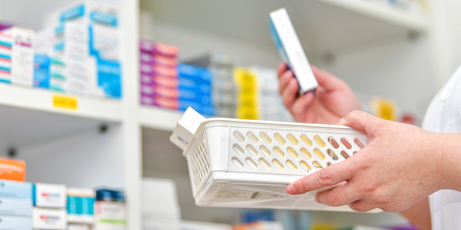 pharmacist with basket