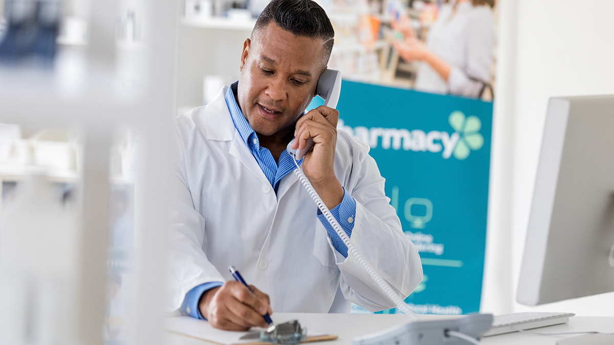 pharmacist on the phone