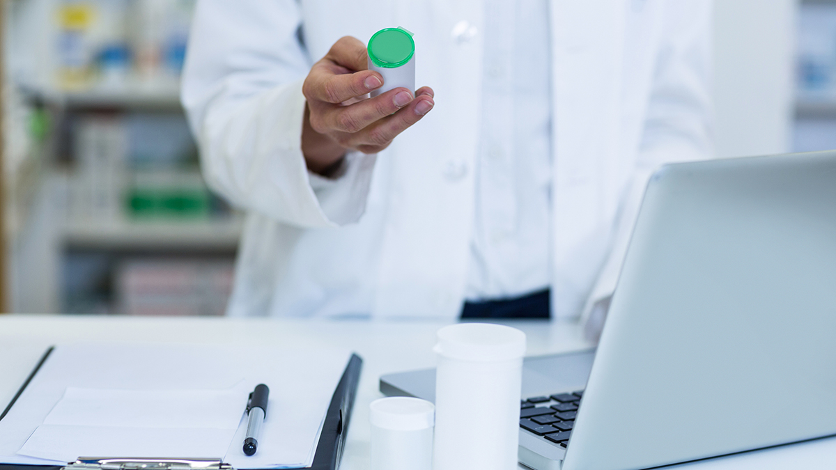 pharmacist with medication