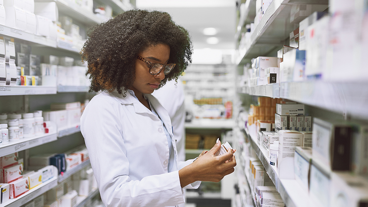 pharmacist with medication