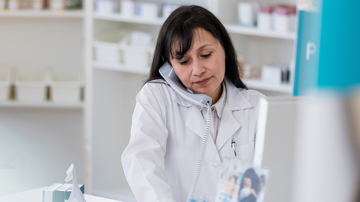 pharmacist on phone