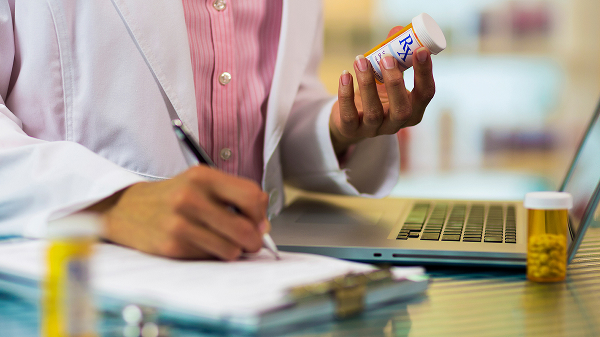 pharmacist with medication