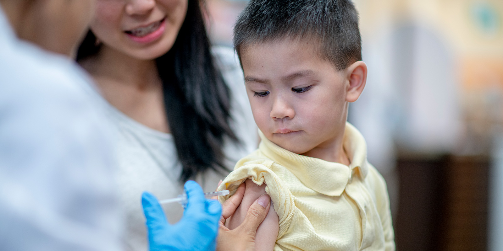 child getting a flu shot