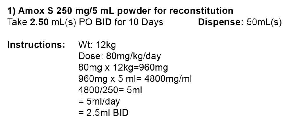 prescription example