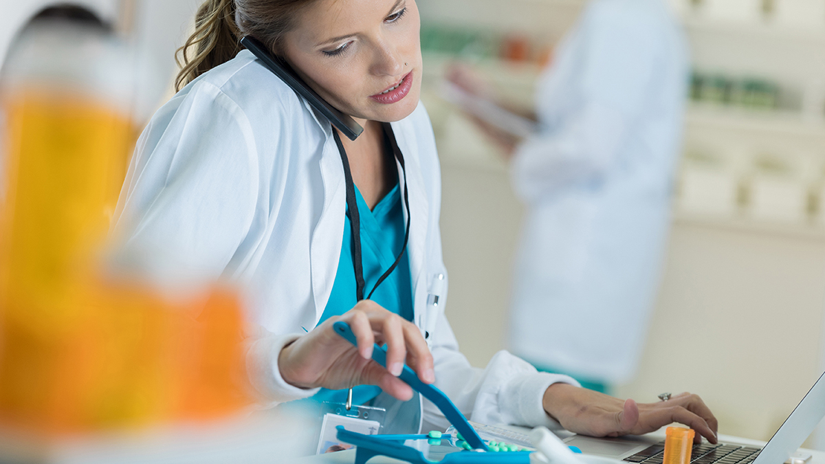 pharmacist on phone