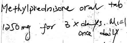 prescription for oral tab