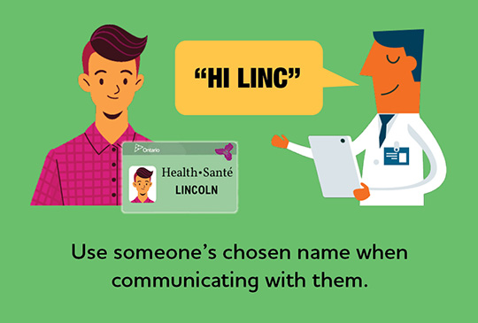 Use someone’s chosen name (which may be different from their legal name) in all written and verbal communication