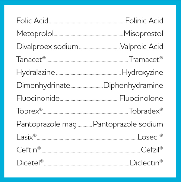 list of problematic drug pairs
