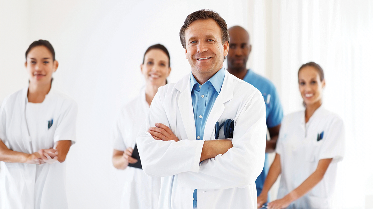 doctor with assistants