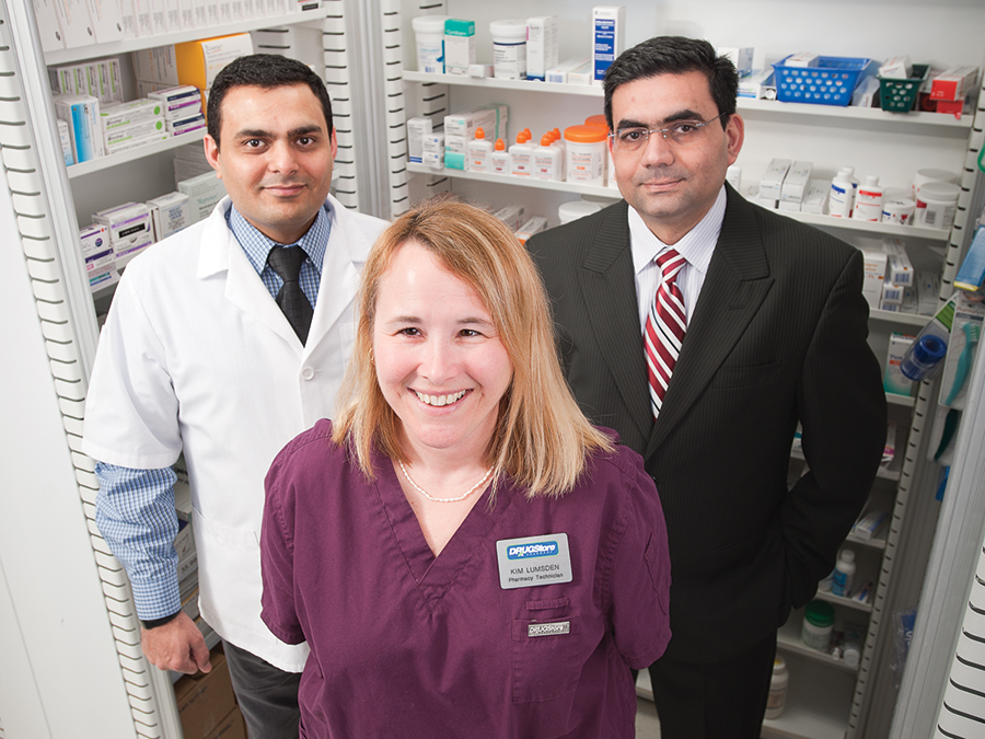 Hemal Mamtora, R.Ph., Vipul Patel, R.Ph., and Kim Lumsden, R.Ph.T. Real Canadian Superstore, Strathroy, ON