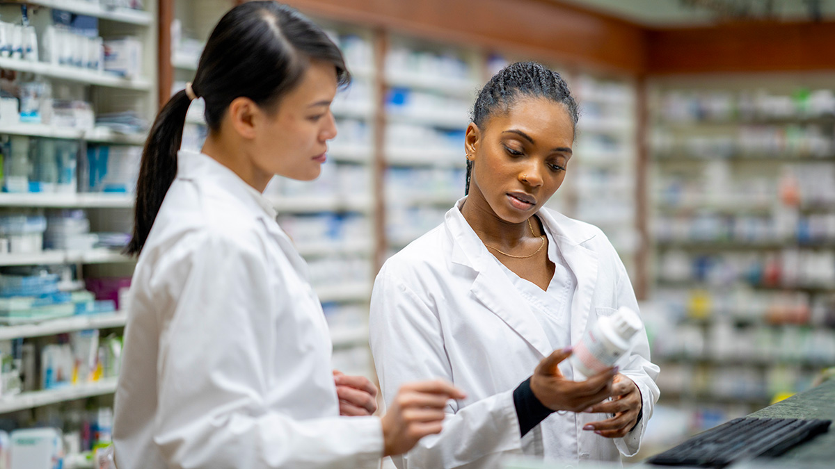 Two Pharmacists Collaborate in a Pharmacy